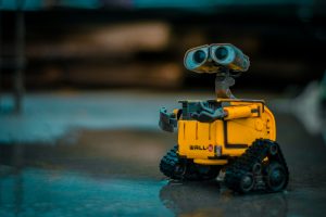 Walle - yellow robot from Pixar movie